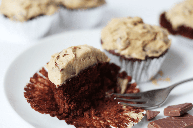 BAKING Fudge Brownie Cupcakes with Cookie Dough Frosting The