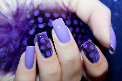 Purple Feather Nail Art