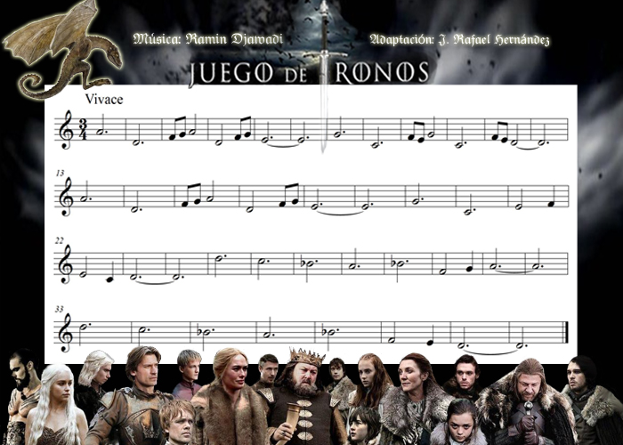 Maniobra Tratado peine partitura flauta juego de tronos Bonito