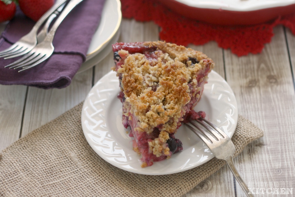 Mixed Berry Crumb Pie with an AllButter PressIn Crust All Roads