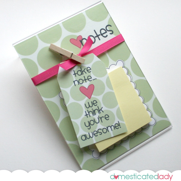 Mommy and Things Teacher Gift Idea DIY Post It Note Holder