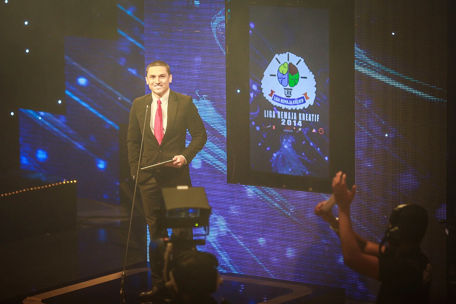 Zain Saidin semasa majlis Liga Remaja Kreatif 2014 Peringkat Kebangsaan