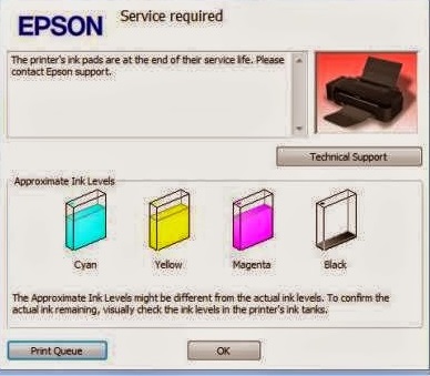 Cara Reset Epson T1100 Service Required 