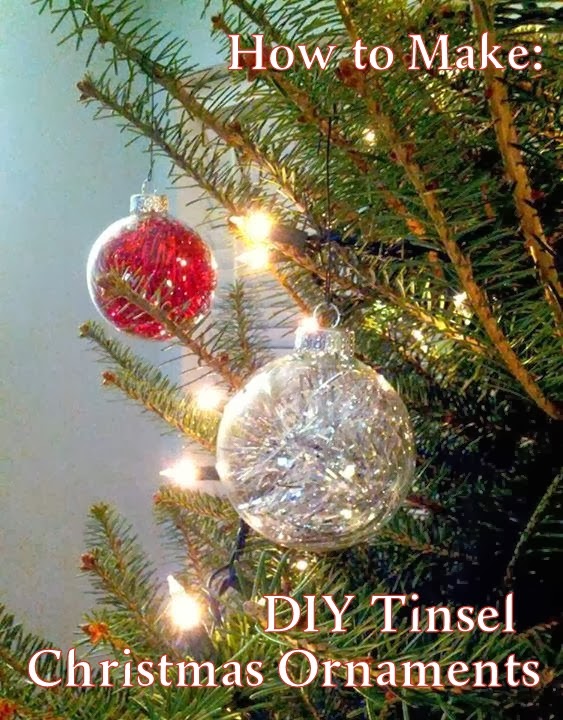 DIY Tinsel Christmas Ornaments | Taste As You Go