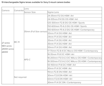 Master List of all Sony E-Mount Lenses: 91 | Patrick Murphy-Racey