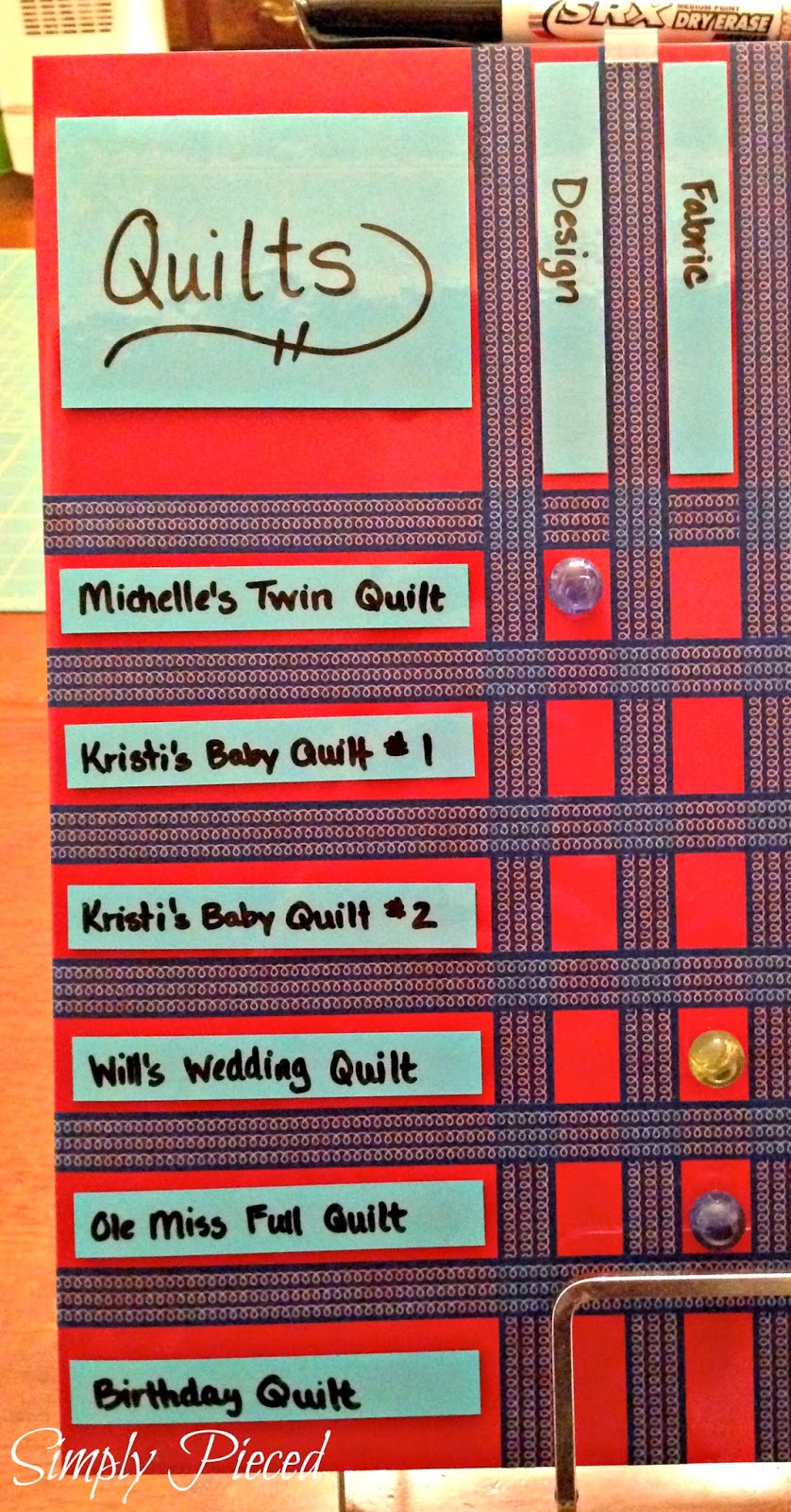 Simply Pieced Quilt Project Tracker Tutorial