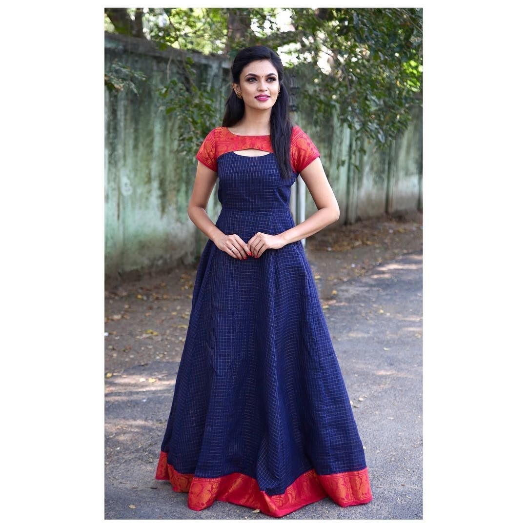 HOT Kurti Old Saree Dress Design Kurti Gown Saree Dress Design