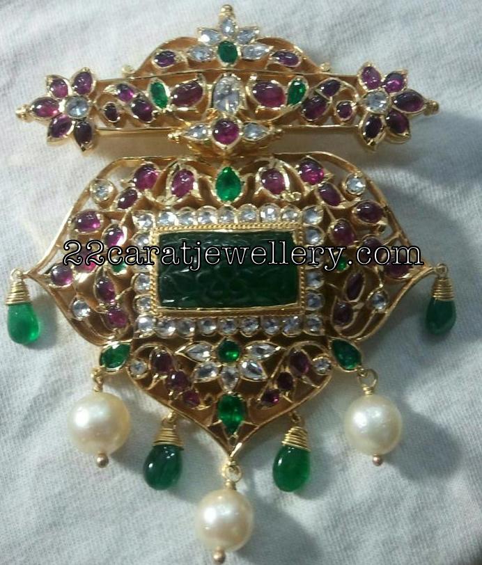 Pota Ruby Emerald Pendant Jewellery Designs