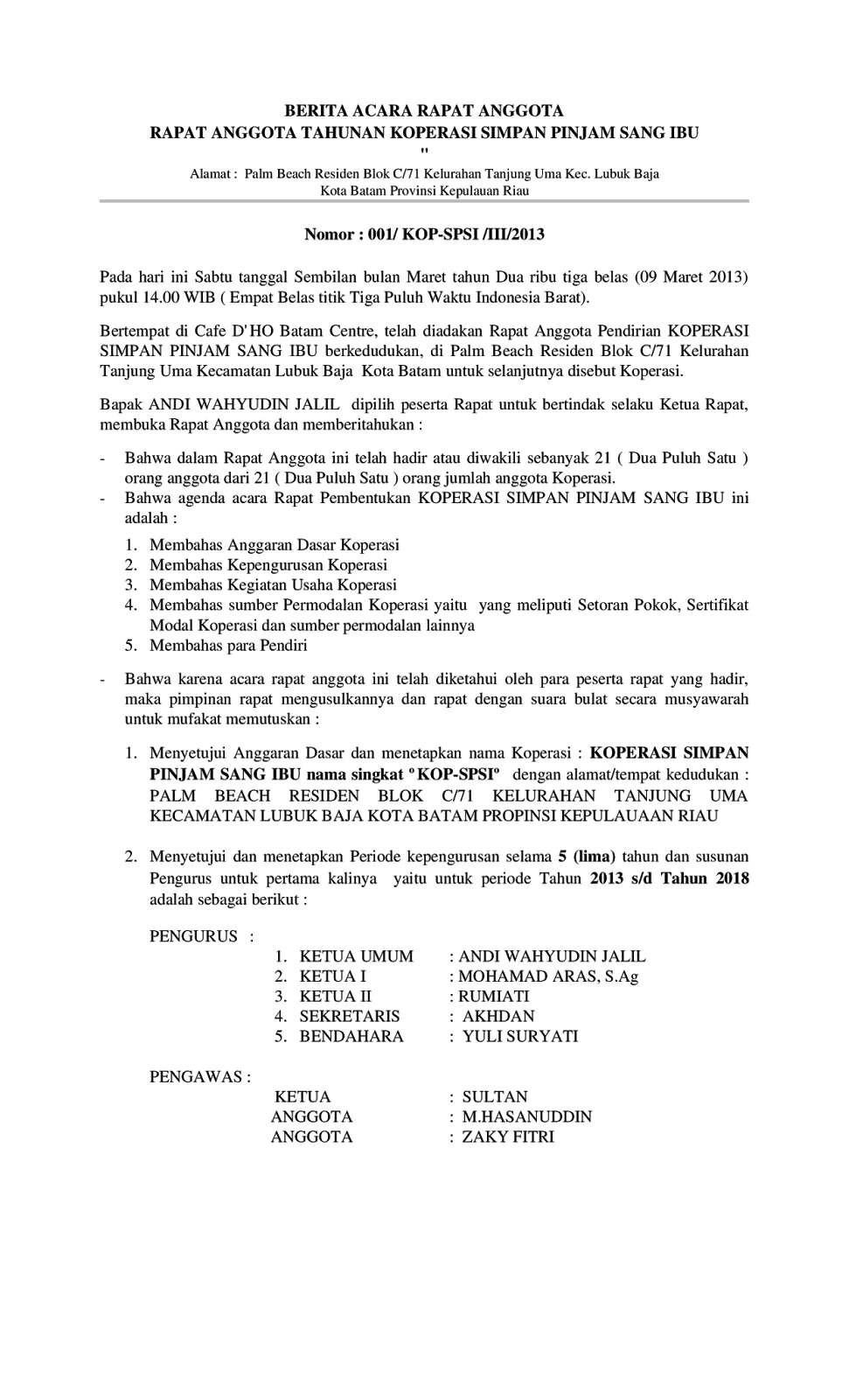 berita acara rapat wood scribd indo