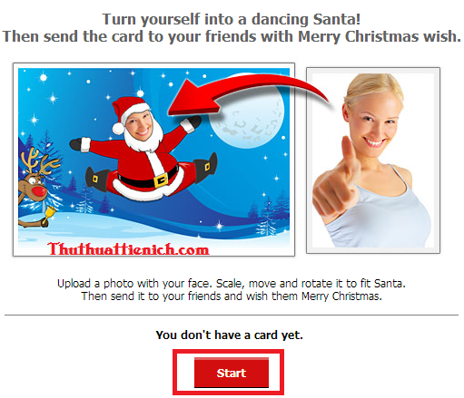 Tạo thiệp Noel trực tuyến với hình ông già Noel nhảy múa