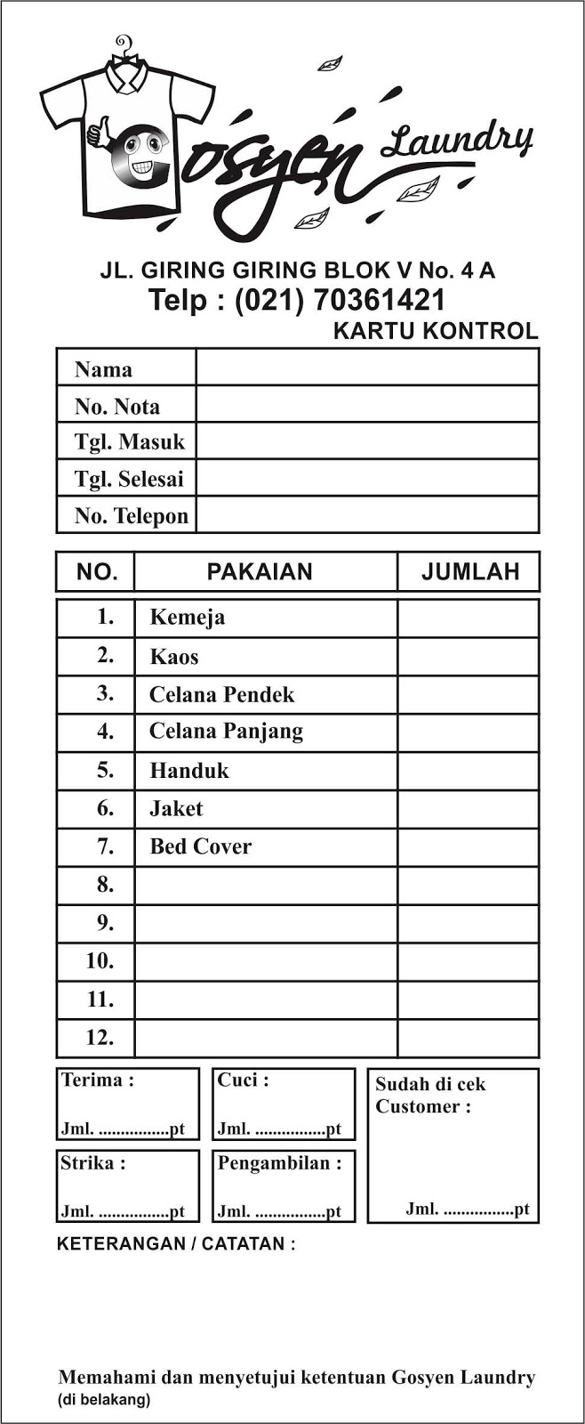 Contoh Desain Nota Goysen Cetak Nota Jakarta