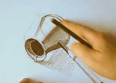 Drawing metal coffee pot