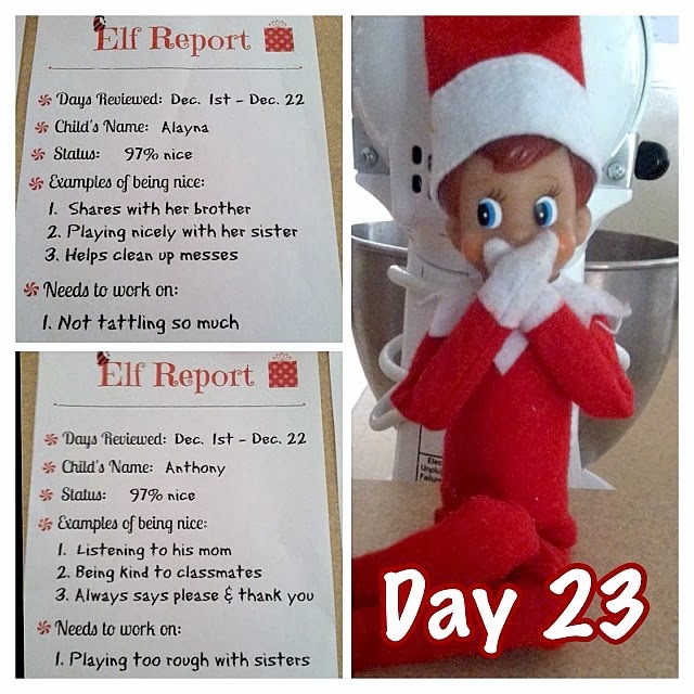 It's A Mom's World Elf Report Printable