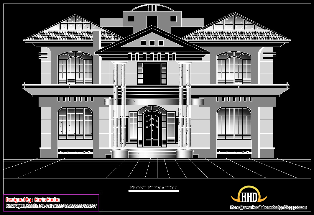 Double story house elevation - Kerala home design and floor plans