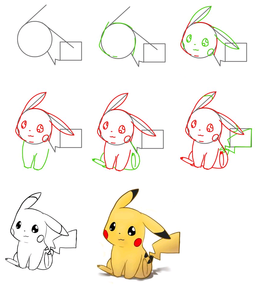 gambar pikachu yang mudah