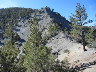 View south toward the steep section