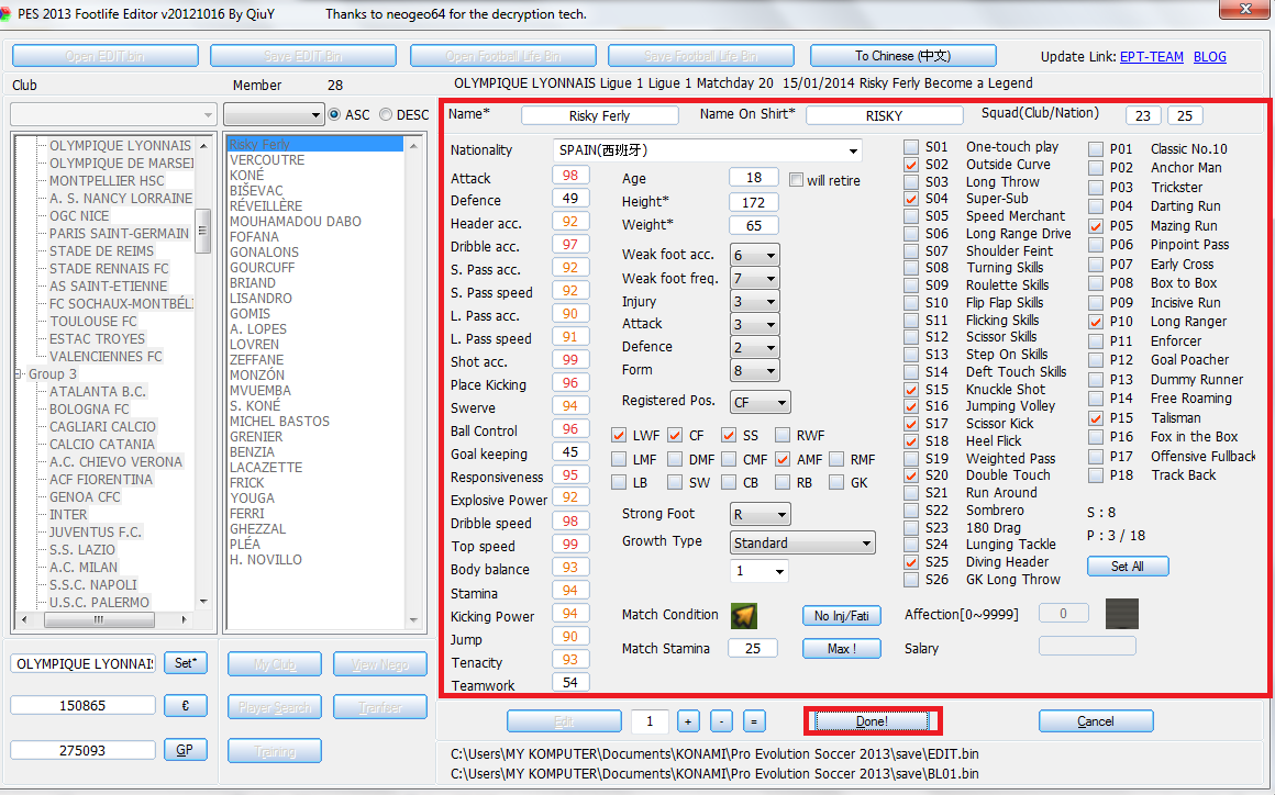 PES 2013 Football Life Editor BY EPTTeam ( QiuY ) Riski Ferli