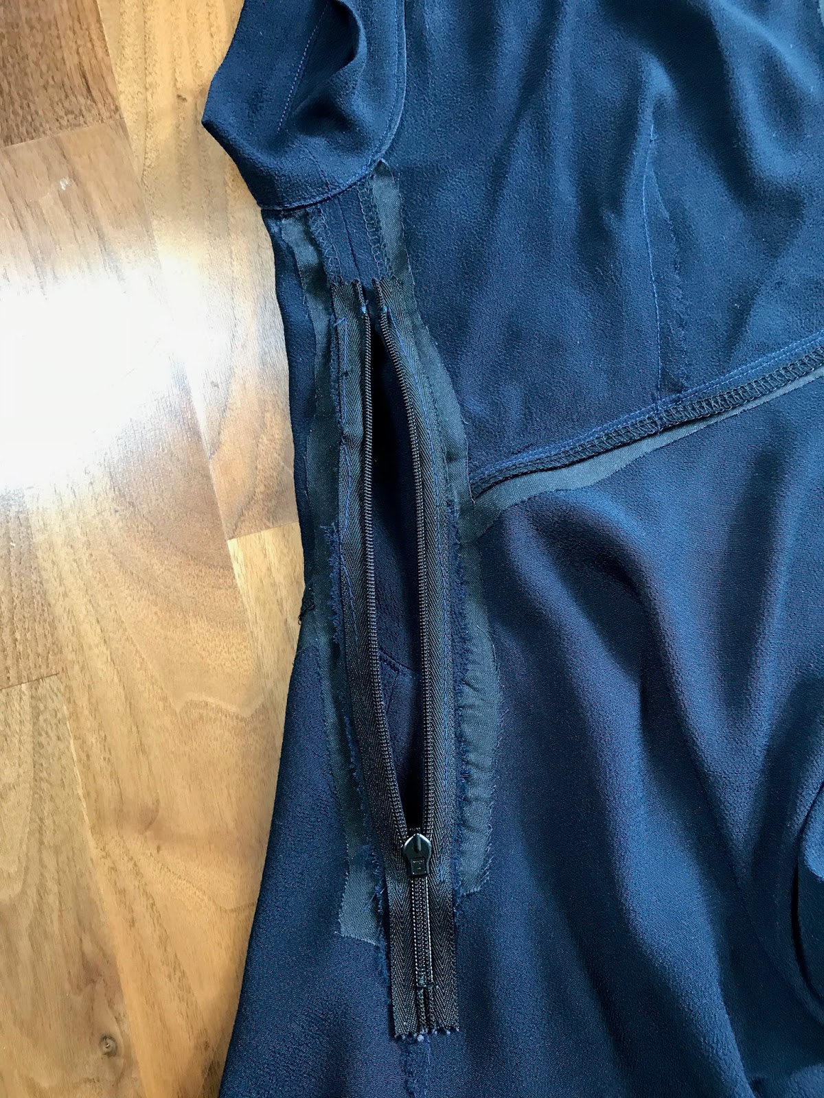 Diary of a Chain Stitcher Navy Rayon Crepe Lois Dress