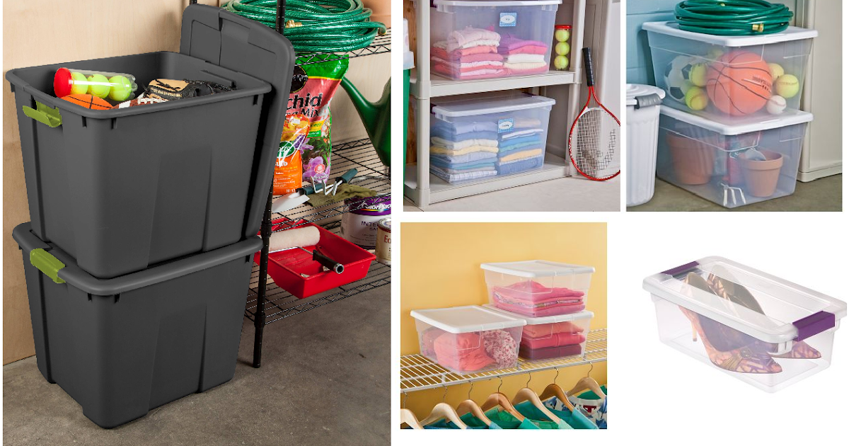 Target storage bins with lids