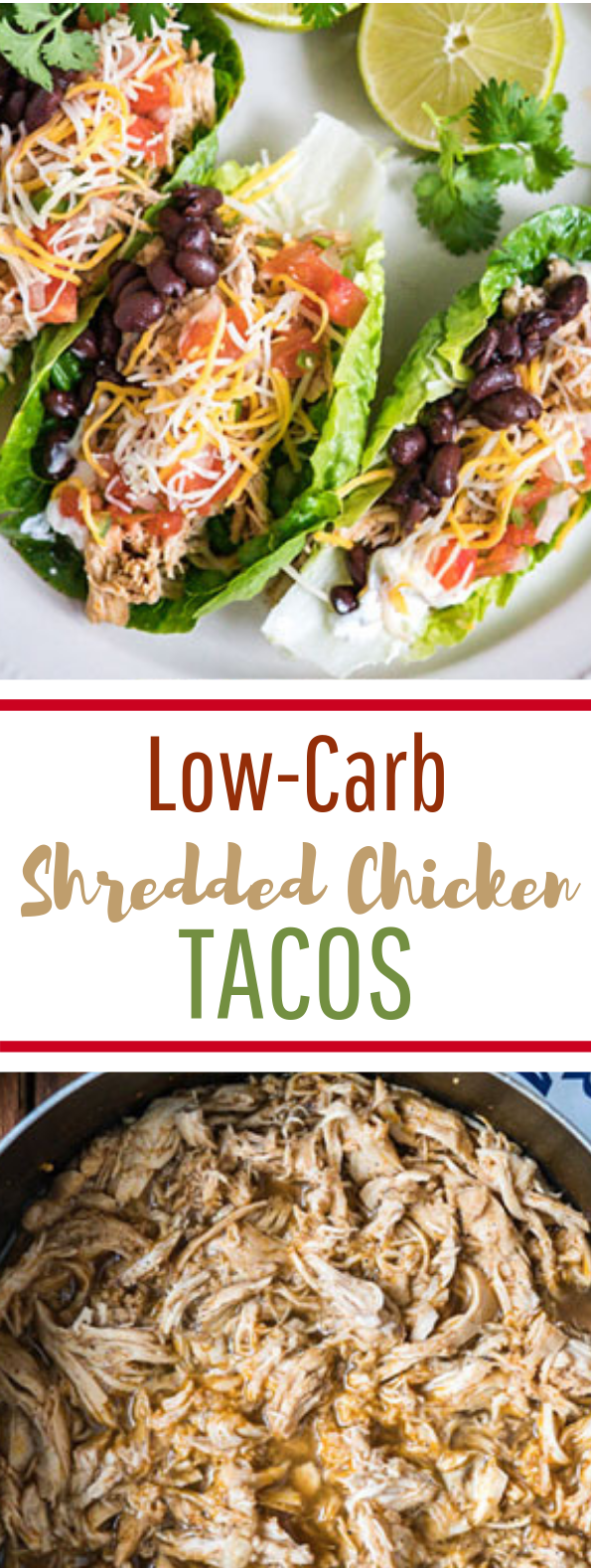 Low-Carb Shredded Chicken Tacos #healthy #keto