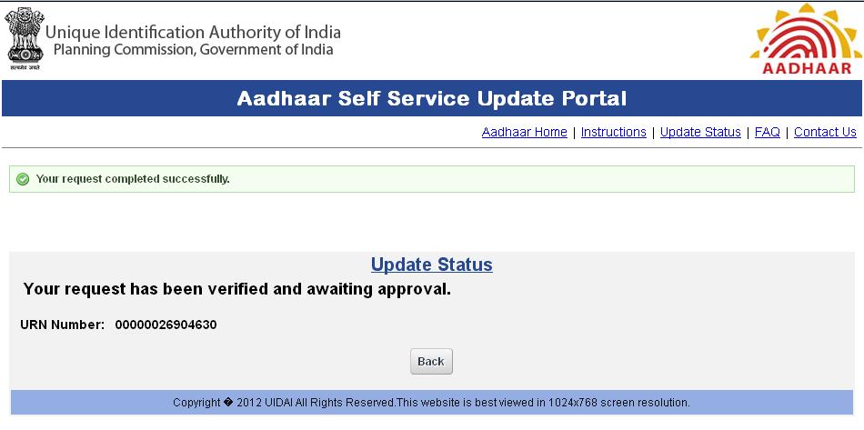 Check Aadhaar Card Update Status Online Address Change ~ Melberi Web