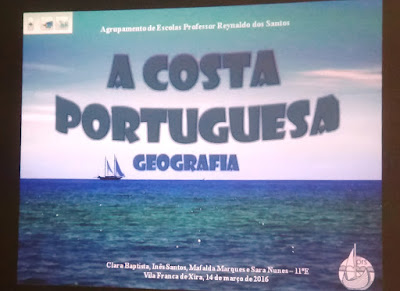 A Costa Portuguesa Imagem do mar com o texto "A costa portuguesa" Geografia