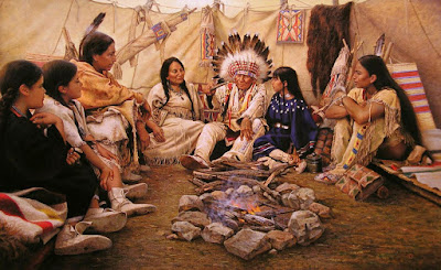 Native American Elder and family