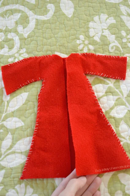 Red Felt Doll Coat