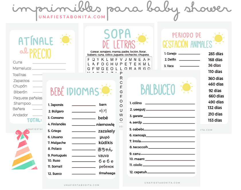 Juegos Para Baby Shower Imprimibles Revistas De