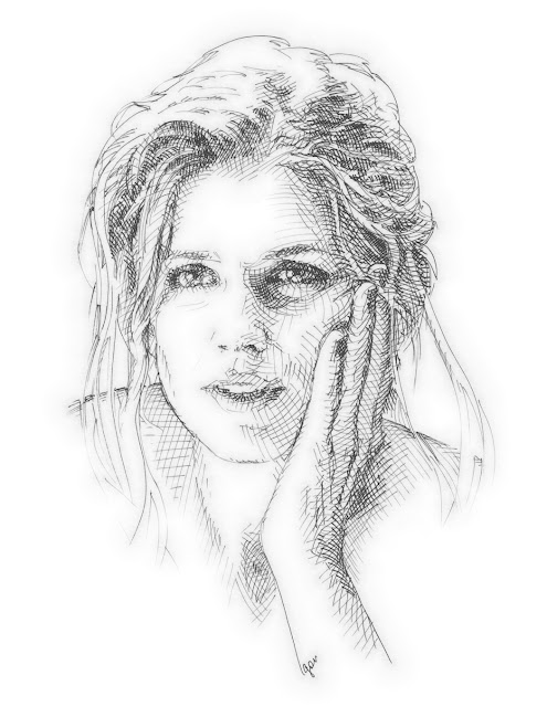 traditional drawing of woman