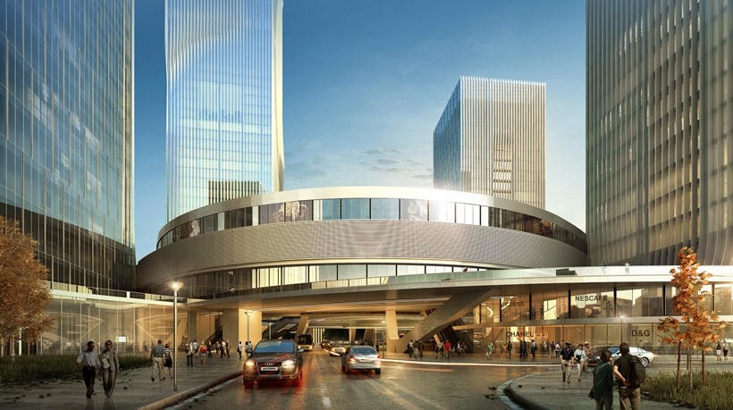 Street level view of Impressive Fangda Business Headquarters