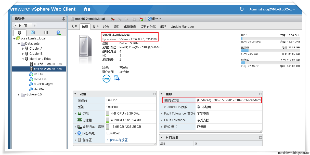 LabVM Testing How to Install latest ESXi 6.5.0d Patch using VMware