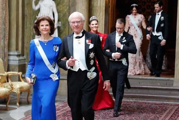 Queen Silvia wore a gown by Georg and Arend. Princess Madeleine wore a gown by Ida Sjöstedt. Princess Sofia wore a gown by Ida Lanto