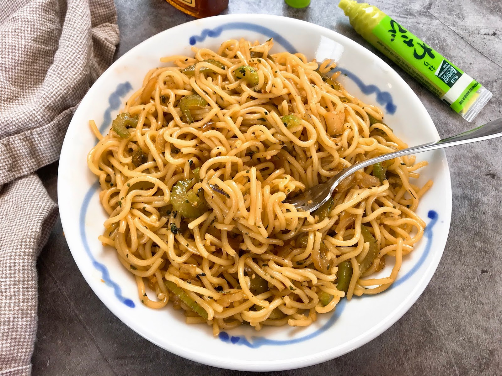 Honey Teriyaki Noodles with Wasabi