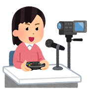 ゲーム実況のイラスト（女性）
