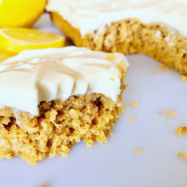 Healthy Flourless Lemon Cake with Cream Cheese Frosting