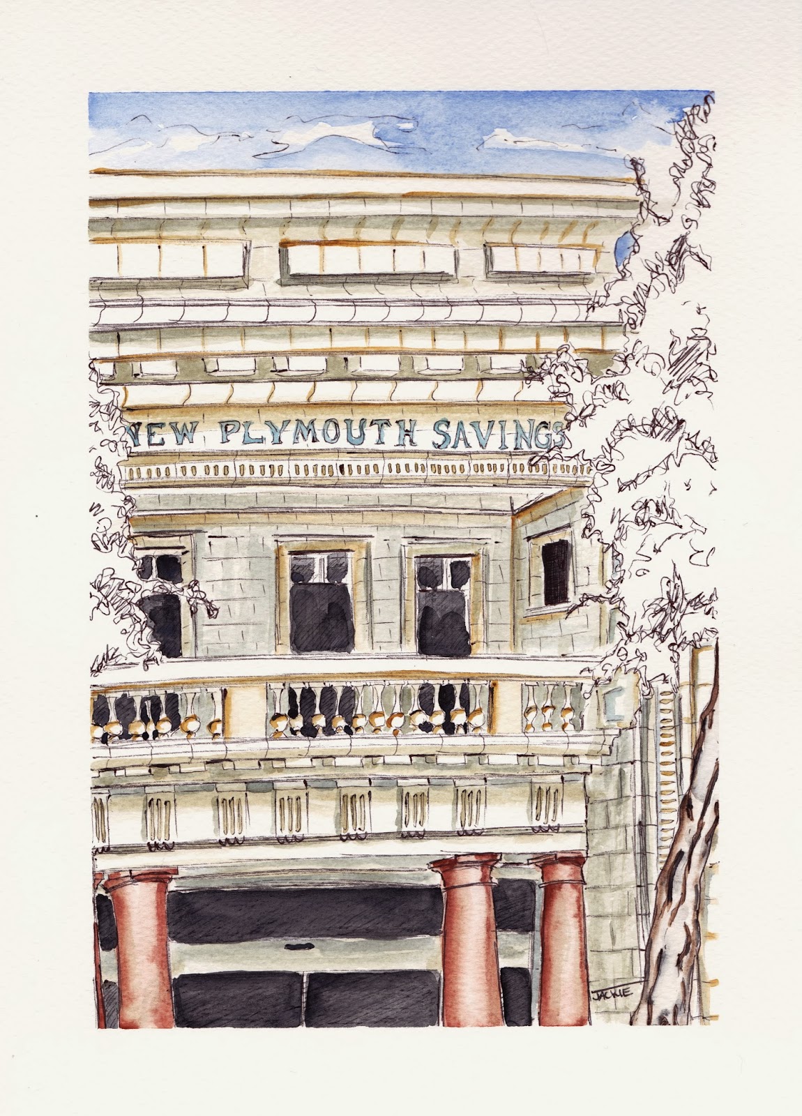 The Taranaki Sketchers The Old New Plymouth Savings Bank