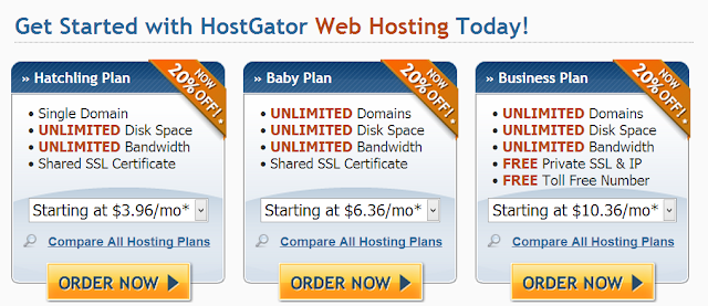HostGator hosting plans