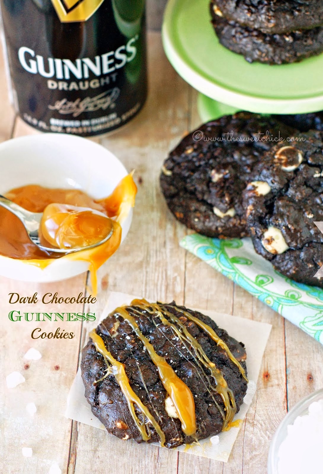 Dark Chocolate Guinness Cookies by The Sweet Chick