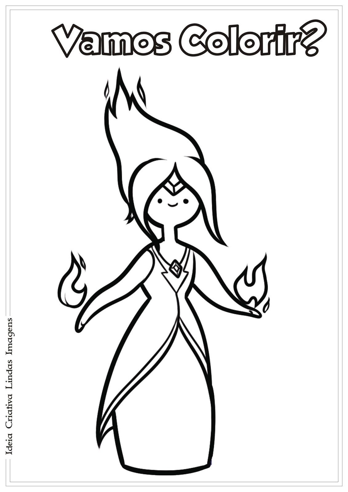 Desenho Princesa de Fogo Hora de Aventura para colorir
