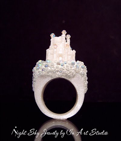Fantasy Castle Ring with Pearls