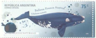 Ballena Franca Austral en la filatelia del Correo Argentino