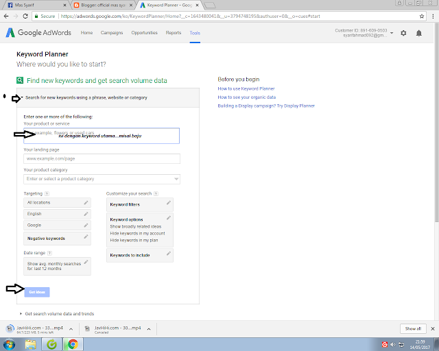 cara menggunakan keyword planner cara menggunakan keyword planner