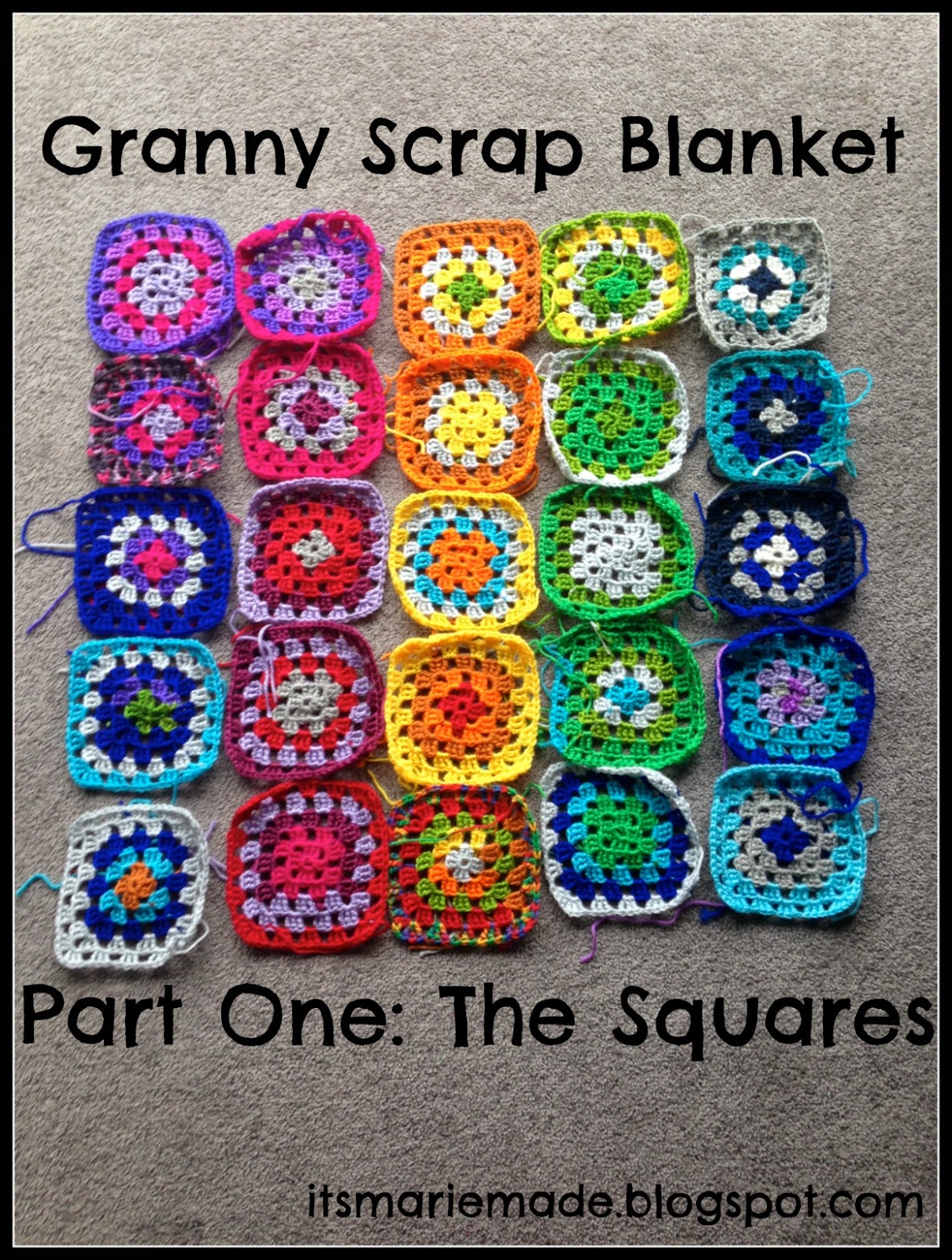 It's Marie Made! Granny Square Scrap Blanket Part One The Squares