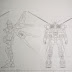 Aile Strike Gundam Line Drawings