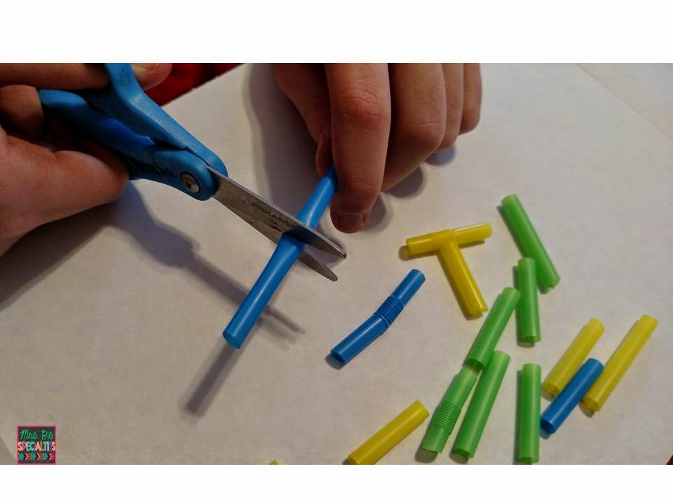 Learning with your craft stash Straws Mrs. P's Specialties!