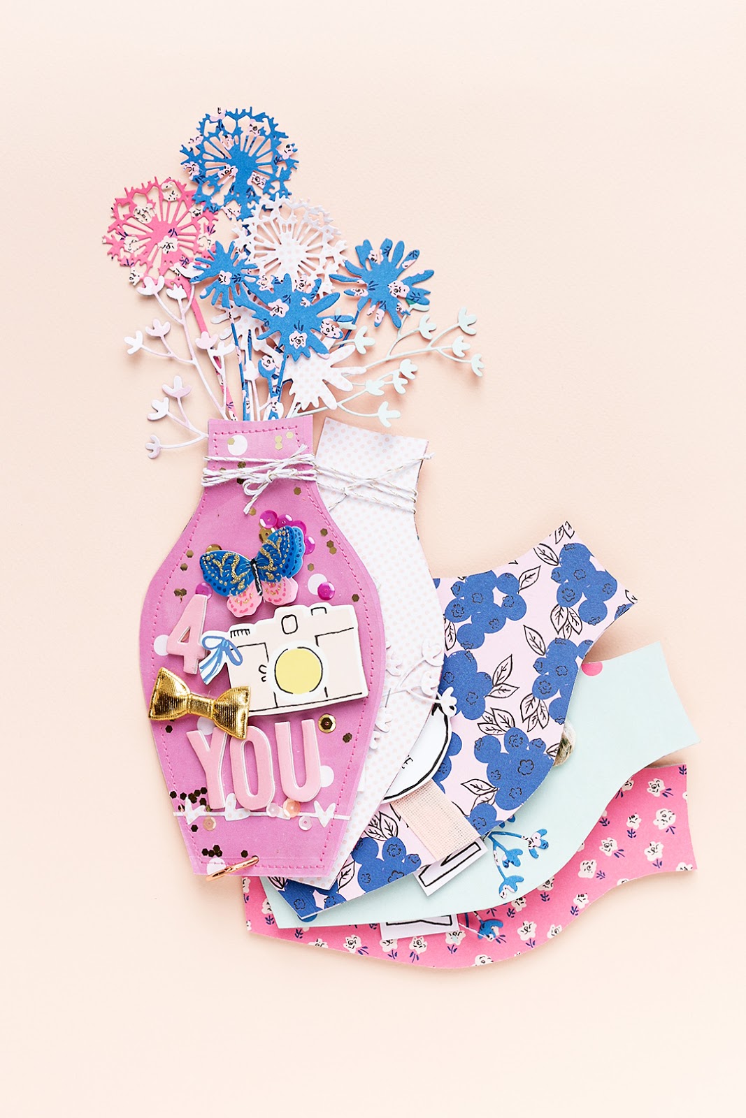 Crate Paper Vase-Shaped Mini Album Cover with Embellishments Crate Paper Vase-Shaped Mini Album with Ring Binder