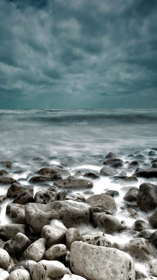 Rough Sea Rocks Waves Lockscreen  Galaxy Note HD Wallpaper
