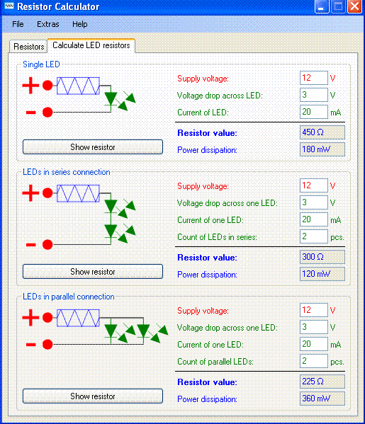Estudando e Praticando Eletrônica Programa que calcula resistor para