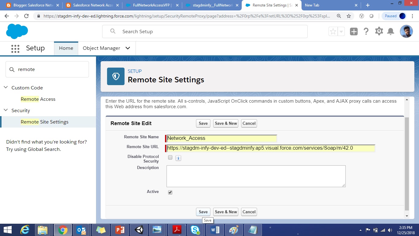 Salesforce Network Access